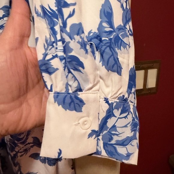 Women's Blue Floral Tie-Waist Maxi Dress - Picture 6 of 8